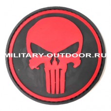Патч Punisher 80мм Black/Red PVC